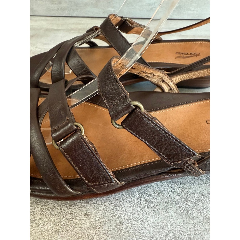 Dansko Brown Strappy Leather Slingback Sandals - Picture 5 of 8